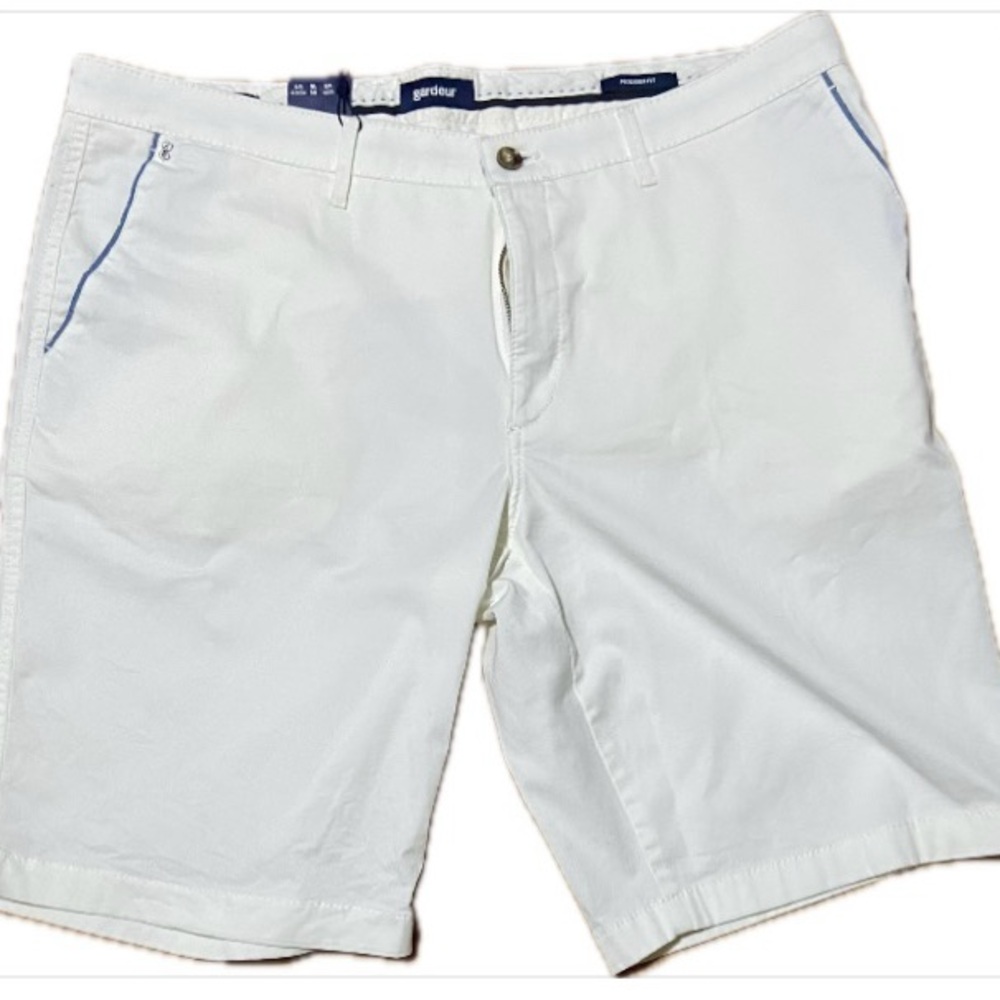 White Flat Front Shorts with Minimalist Design